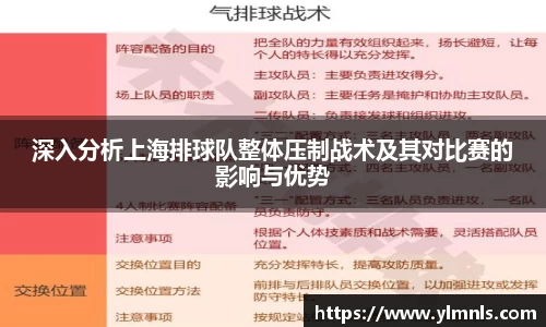 深入分析上海排球队整体压制战术及其对比赛的影响与优势